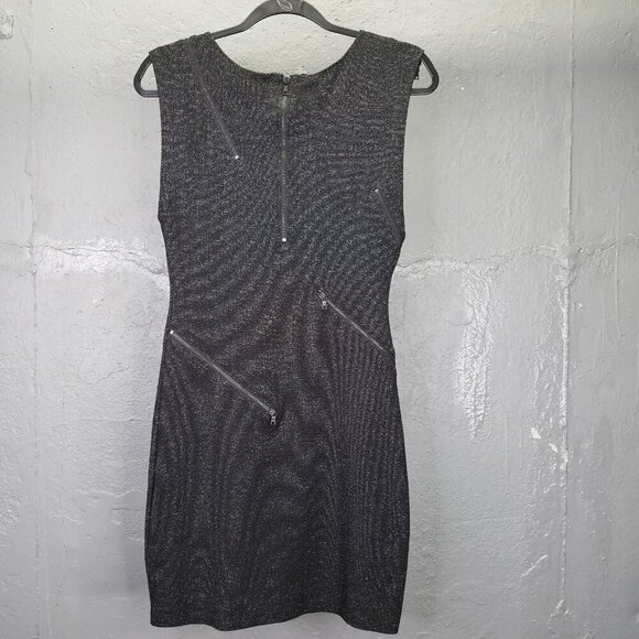 ALICE + OLIVIA Gyllen Dress Womens M Mini Black Metallic Fleck Zipper Net Lining - Picture 7 of 12
